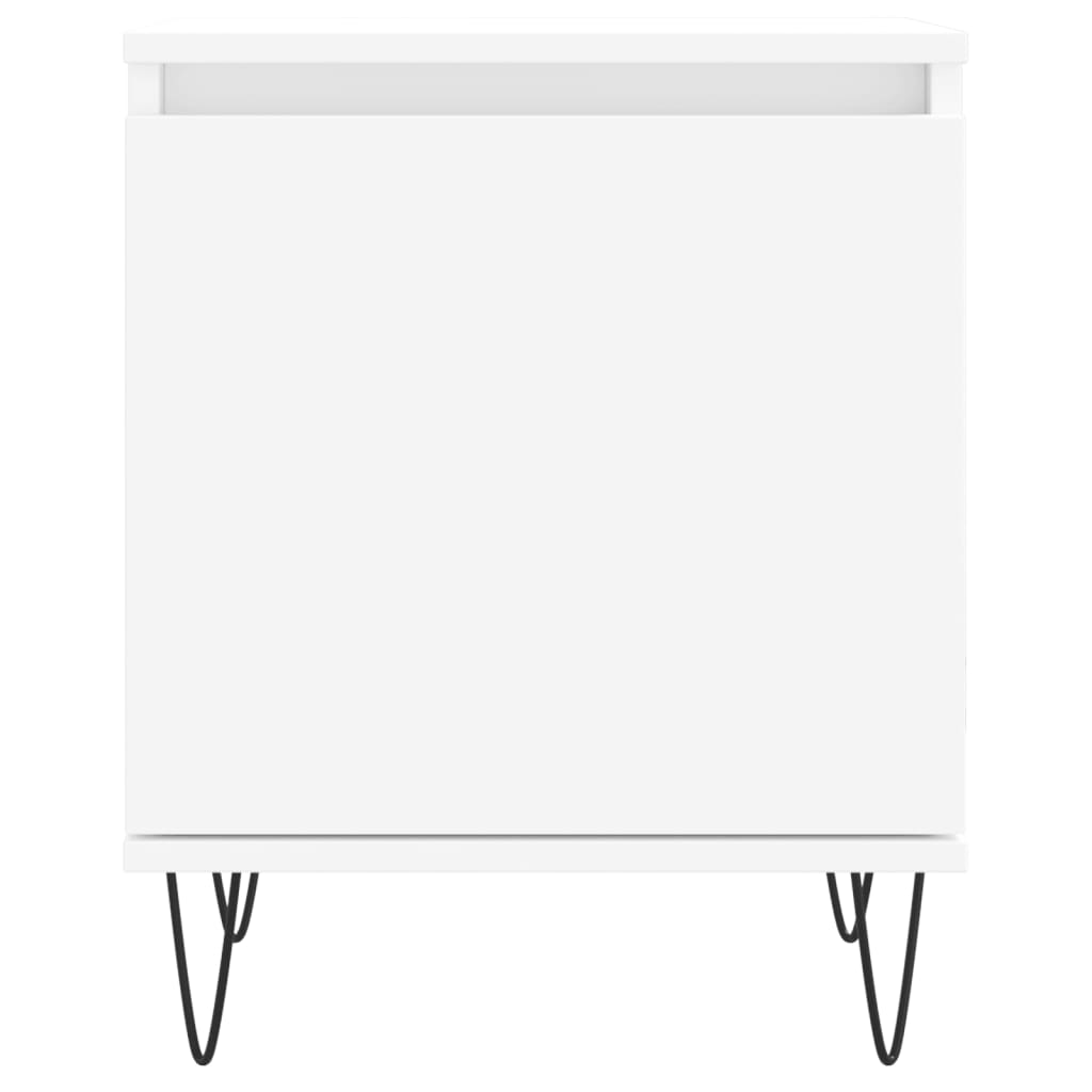 Mesita De Noche Madera De Ingeniería Blancp 40x30x50 Cm_3