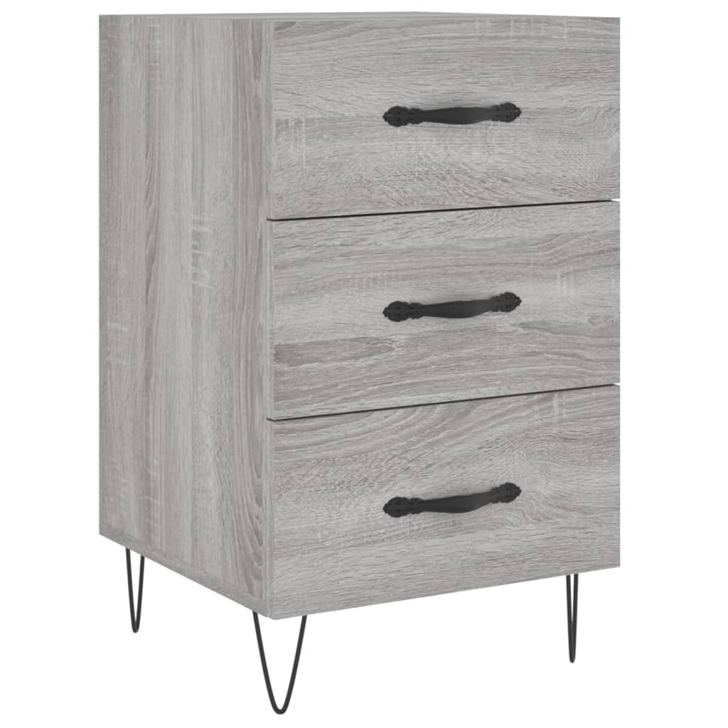 Mesita De Noche Madera De Ingeniería Gris Sonoma 40x40x66 Cm_0