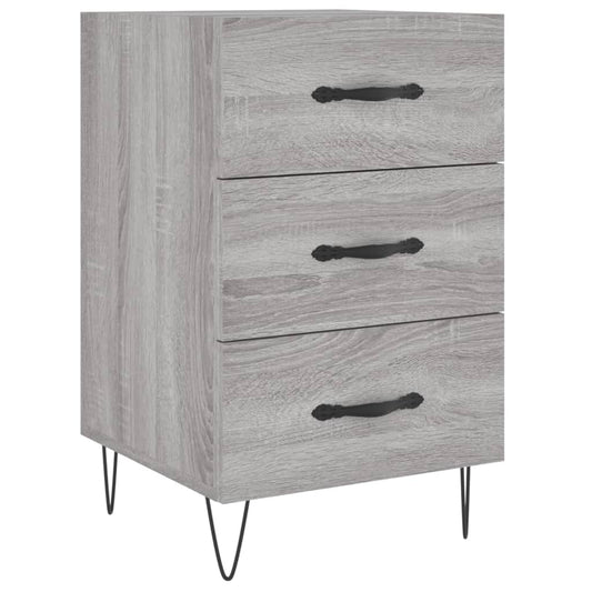 Mesita De Noche Madera De Ingeniería Gris Sonoma 40x40x66 Cm_0