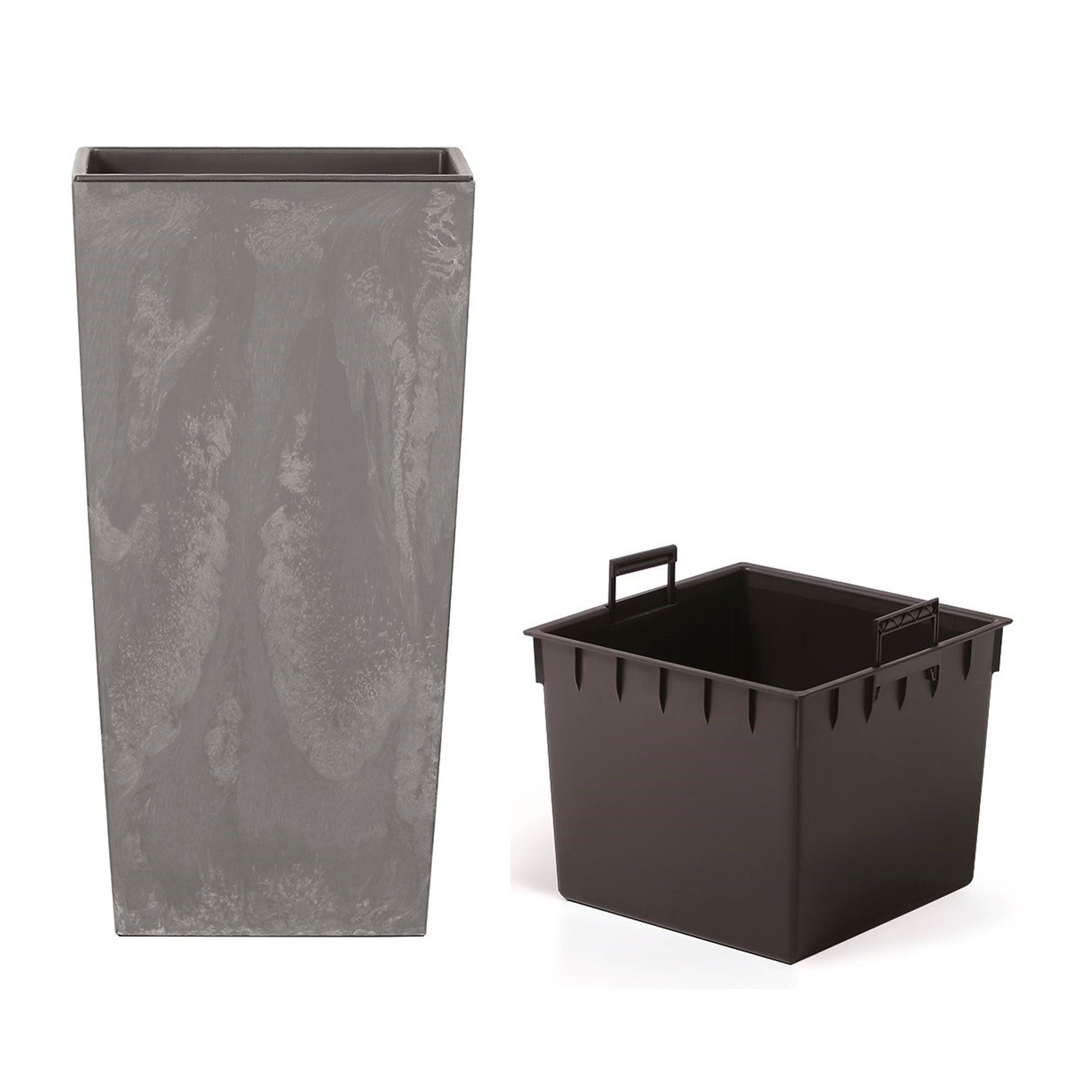 Maceta Urbi Square Beton Effect 2l., Dimensiones (mm) 126x126x200, Color Marengo