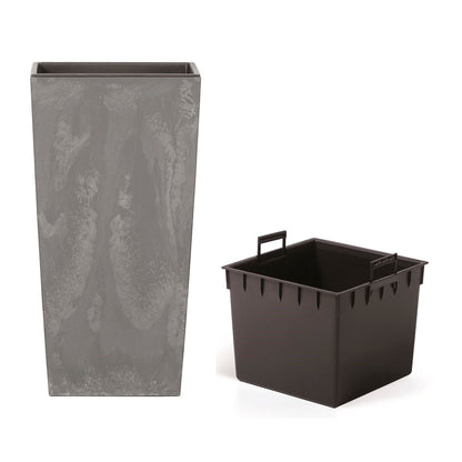 Maceta Urbi Square Beton Effect 2l., Dimensiones (mm) 126x126x200, Color Marengo