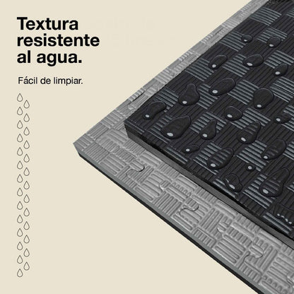 Jowy Tatami Puzzle 4cm 100x100cm, Pack 4 Unidades – Superficie 5 Líneas Gris/negro_4