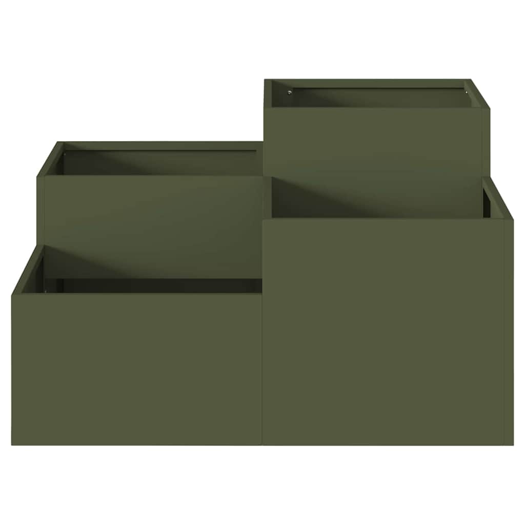 Maceta Para Jardín Verde Oliva 80 X 80 X 48 Cm Acero_5