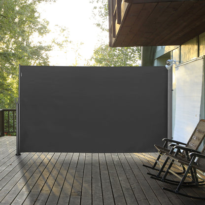 Outsunny Toldo Lateral Retráctil 300x180 Cm Pantalla Enrollable Para Jardín Gris_1