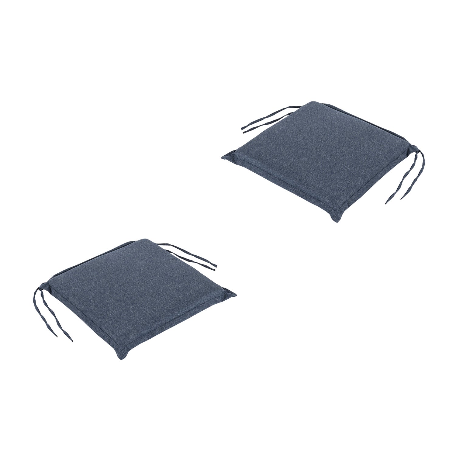 Pack 2 Cojines Asiento Para Silla De Jardín Olefin Color Azul, Tamaño 42x40x4 Cm, Repelente Al Agua, Desenfundable_0