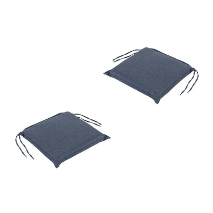 Pack 2 Cojines Asiento Para Silla De Jardín Olefin Color Azul, Tamaño 42x40x4 Cm, Repelente Al Agua, Desenfundable_0