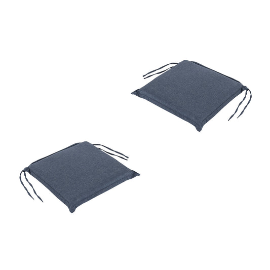 Pack 2 Cojines Asiento Para Silla De Jardín Olefin Color Azul, Tamaño 42x40x4 Cm, Repelente Al Agua, Desenfundable_0