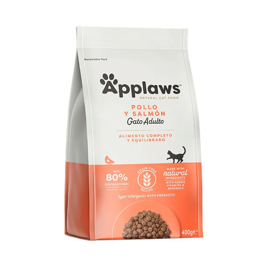 Applaws Cat Dry Adult Frango e Salmão 400g Alimento natural para gatos sem cereais