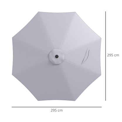 Outsunny Toldo De Recambio De Sombrilla De 3 M Con Ventilación Superior Gris_2