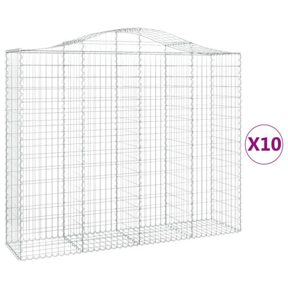 Cestas Gaviones 10 Uds Forma De Arco Hierro 200x50x160/180 Cm_0