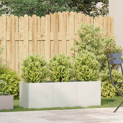 Jardinera De Acero Laminado En Frío Blanco 120x40x40 Cm_2
