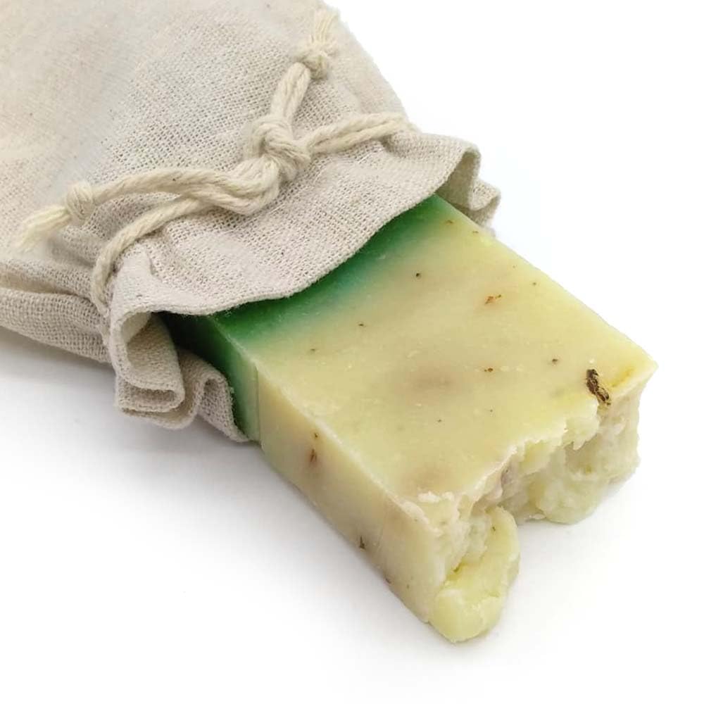 Jabón Natural Aloe Vera Y Rosa Mosqueta 90g En Bolsa Regalo De Yute - Piel Seca, Madura O Con Manchas - Hidratante_0