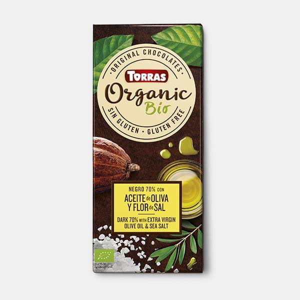 Chocolate Negro 70% com Azeite e Flor de Sal Biológica Torras 100 gr
