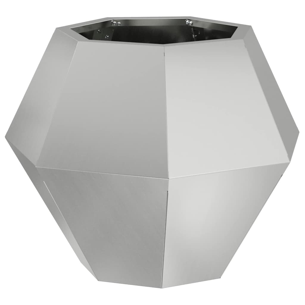 Jardinera 2 Uds. Plateado 50 X 50 X 40 Cm Acero Galvanizado_4