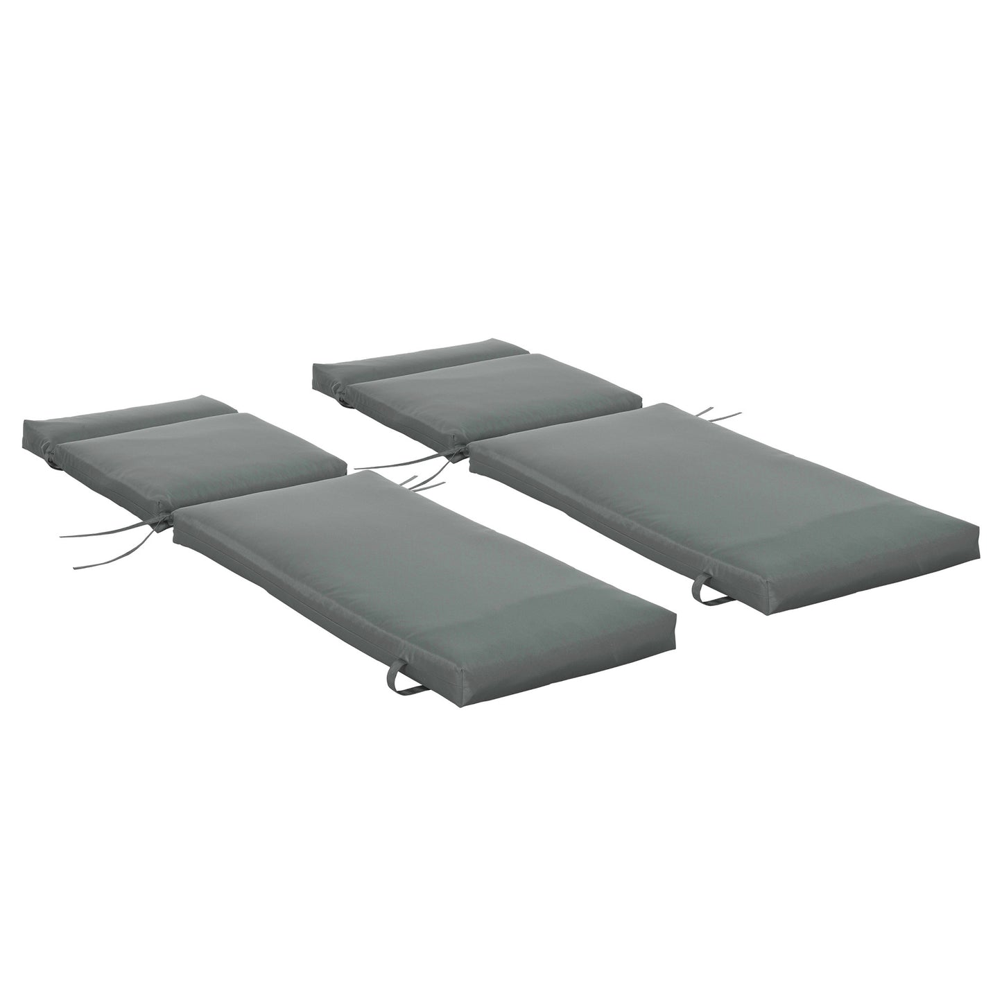 Outsunny Pack 2 Cojines Para Tumbona 196x55x8 Cm Colchonetas Para Tumbona Gris_0