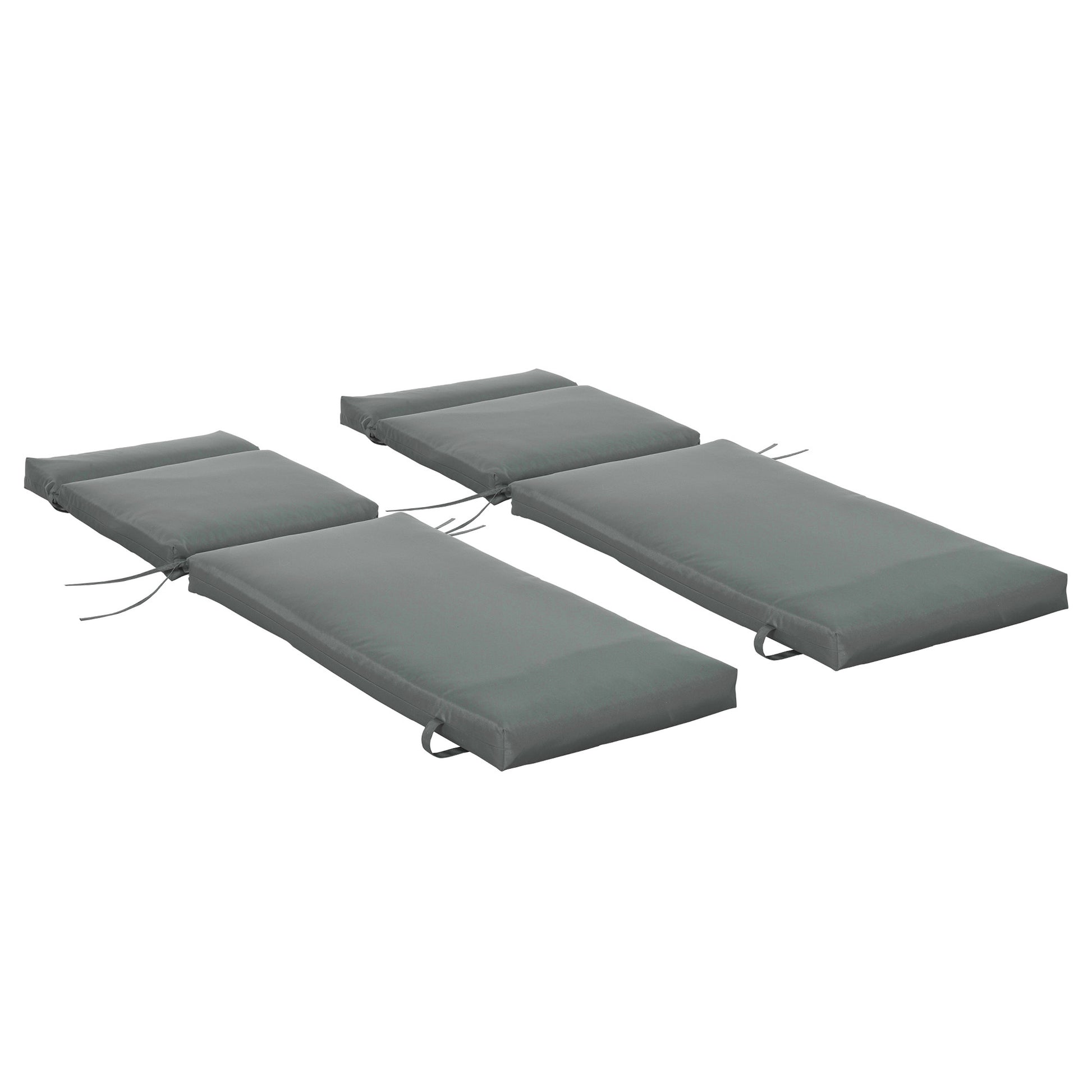 Outsunny Pack 2 Cojines Para Tumbona 196x55x8 Cm Colchonetas Para Tumbona Gris_0