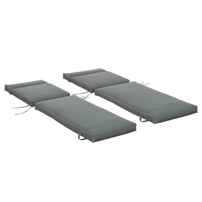 Outsunny Pack 2 Cojines Para Tumbona 196x55x8 Cm Colchonetas Para Tumbona Gris_0