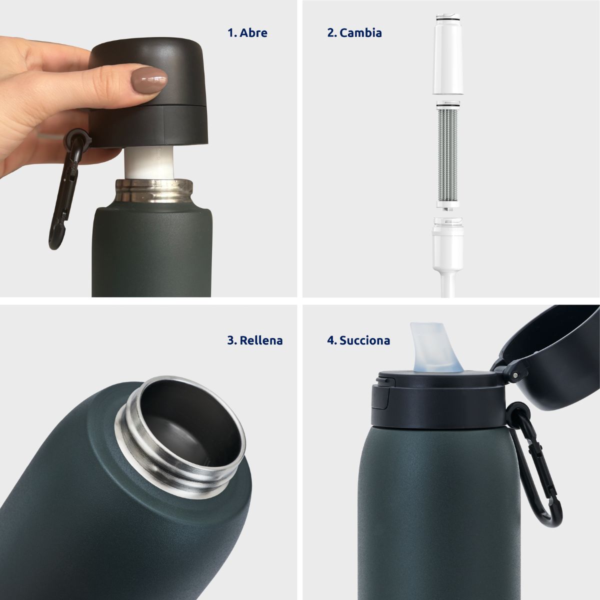 Garrafa com filtro purificador BottlePro Adventure TappWater 740ml