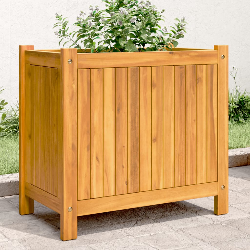 Jardinera Con Forro Madera Maciza De Acacia 54x31x50 Cm_1
