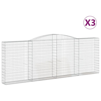 Cestas De Gaviones 3 Uds Forma De Arco Hierro 400x30x140/160 Cm_0