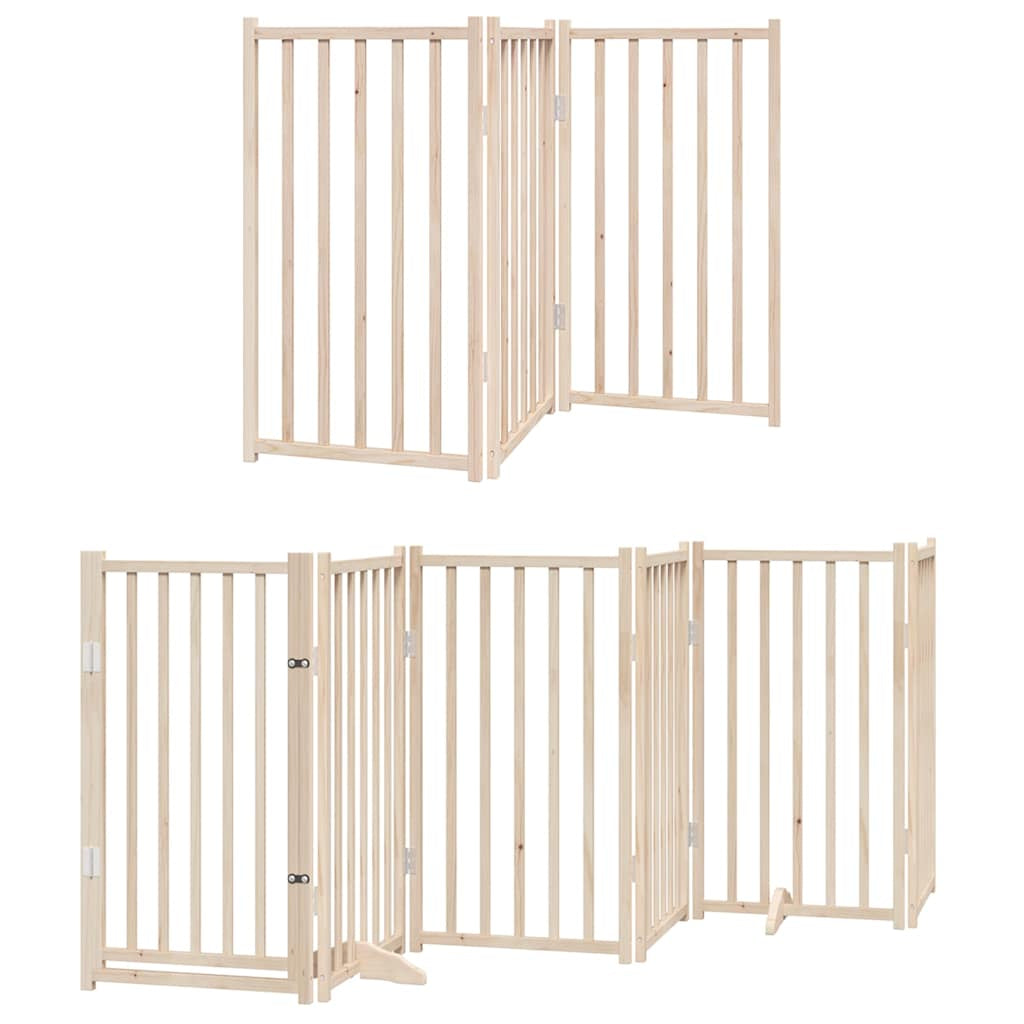 Vidaxl Puerta Para Perros Plegable 12 Paneles Madera De Álamo 600 Cm_0