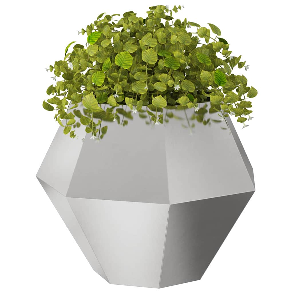 Jardinera 2 Uds. Plateado 75 X 75 X 60 Cm Acero Inoxidable_2