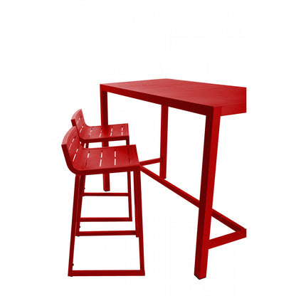 Lote De 4 Taburetes De Jardín De Aluminio Inari Red Pepper 47x48x86cm - Silla De Jardín_4