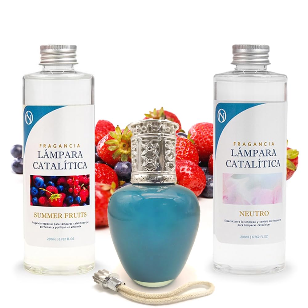 Pack Ahorro Lámpara Catalítica Aqua Marina + Fragancia Summer Fruits 200ml + Limpiador Neutro 200ml + Mecha De Repuesto_0