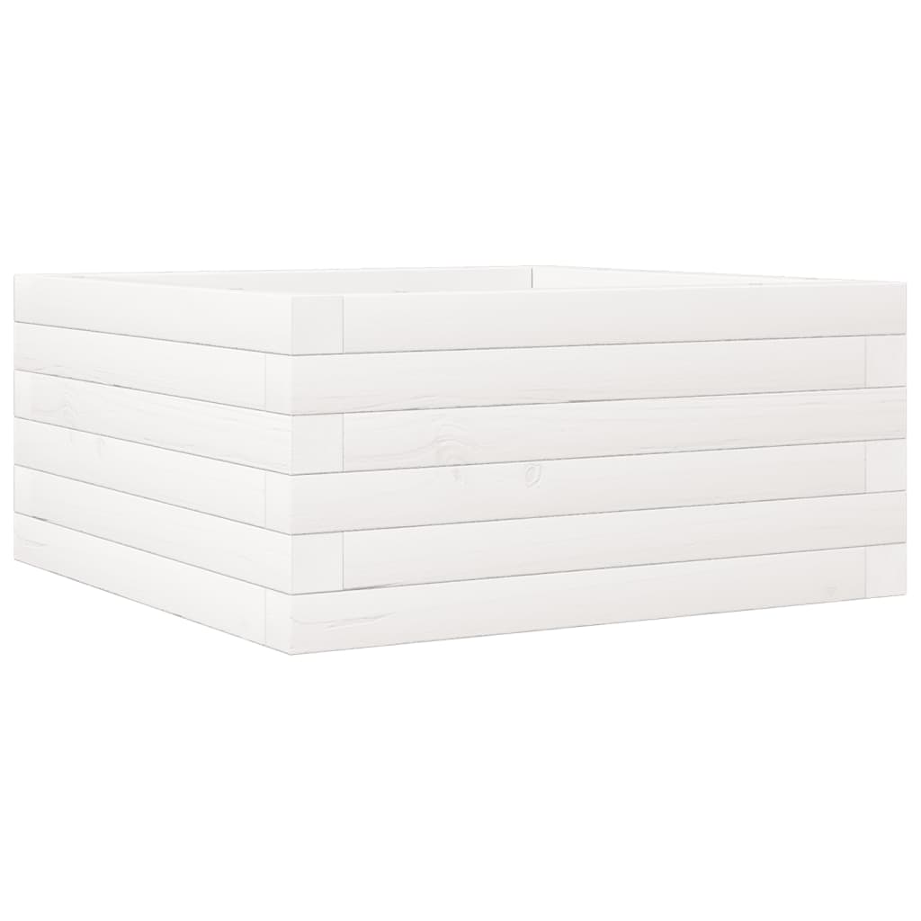 Jardinera De Madera Maciza De Pino Blanco 50x50x23 Cm_0