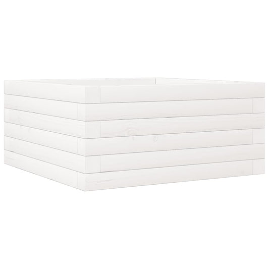 Jardinera De Madera Maciza De Pino Blanco 50x50x23 Cm_0