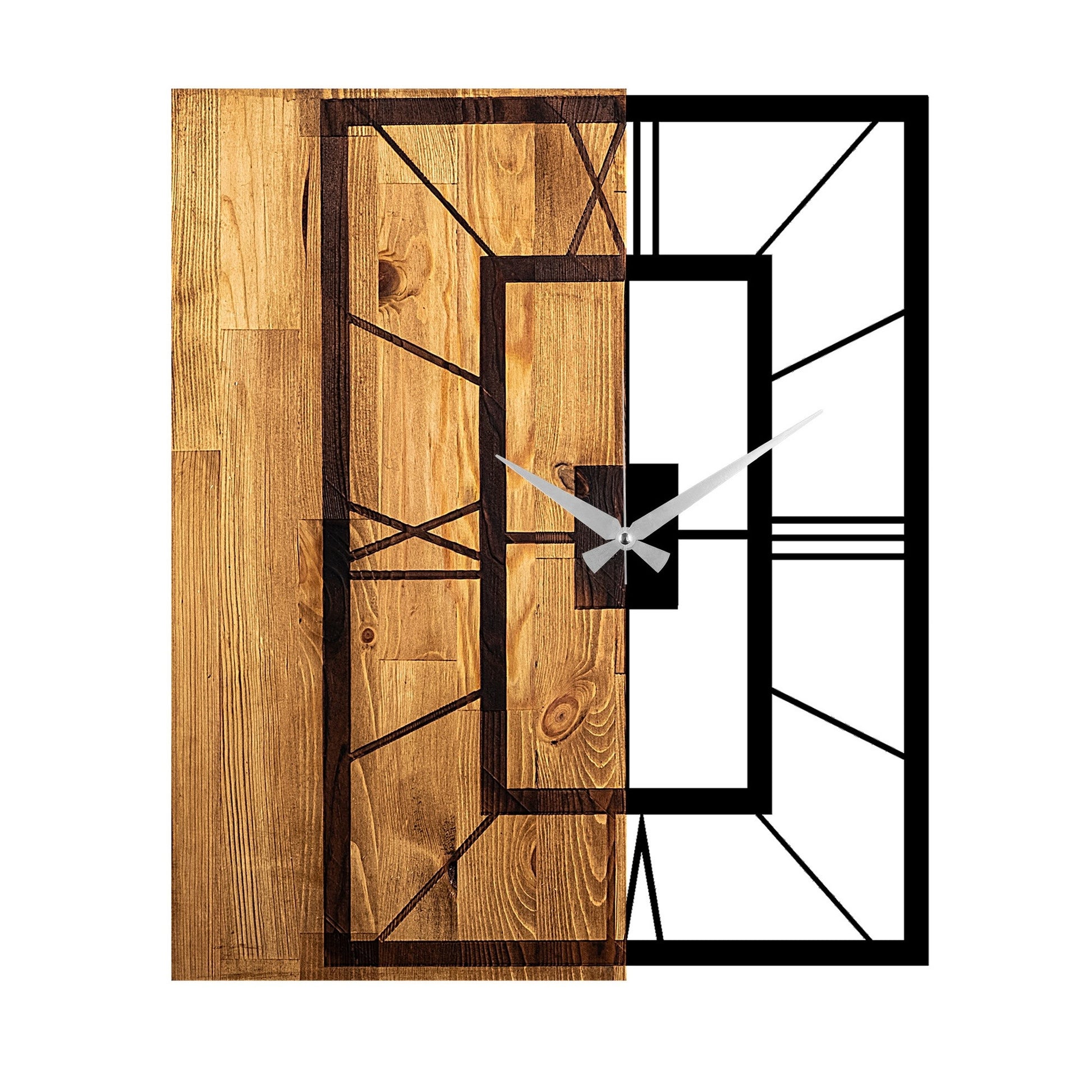 Reloj De Pared Madera Cuadrado_0