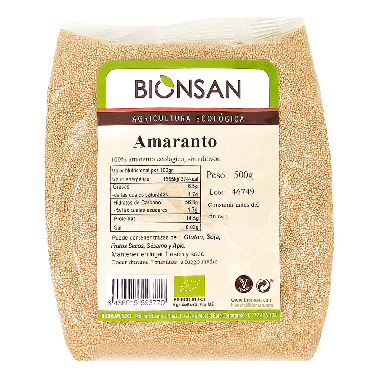 Amaranto En Grano Eco Bionsan500gr_0
