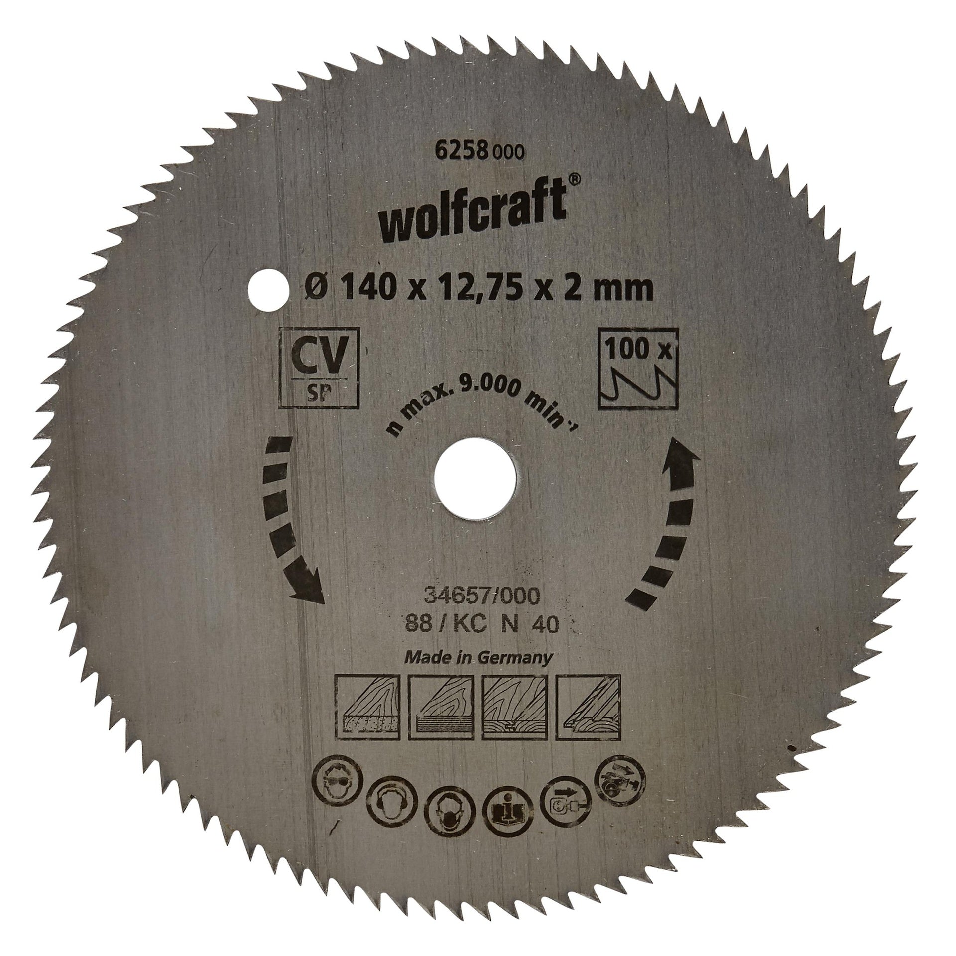 Discos de sierra circular cortes finos Wolfcraft 190 x 16 mm 100 dientes