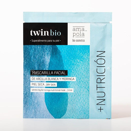 Saquetas de máscara facial de argila branca e moringa Poppy 14 ml