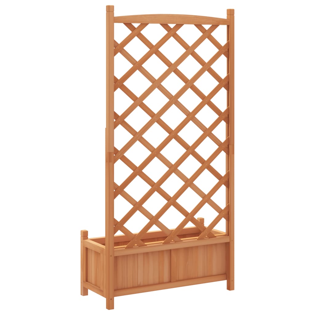 Jardinera Con Enrejado Marrón 75x35x150 Cm Madera Maciza De Abeto_5
