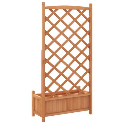 Jardinera Con Enrejado Marrón 75x35x150 Cm Madera Maciza De Abeto_5