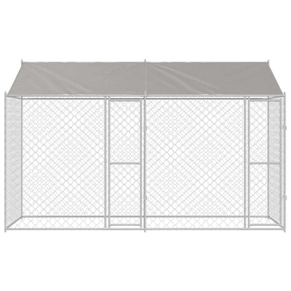 Jaula Para Perro Con Techo Plateado 400 X 200 X 256 Cm_3