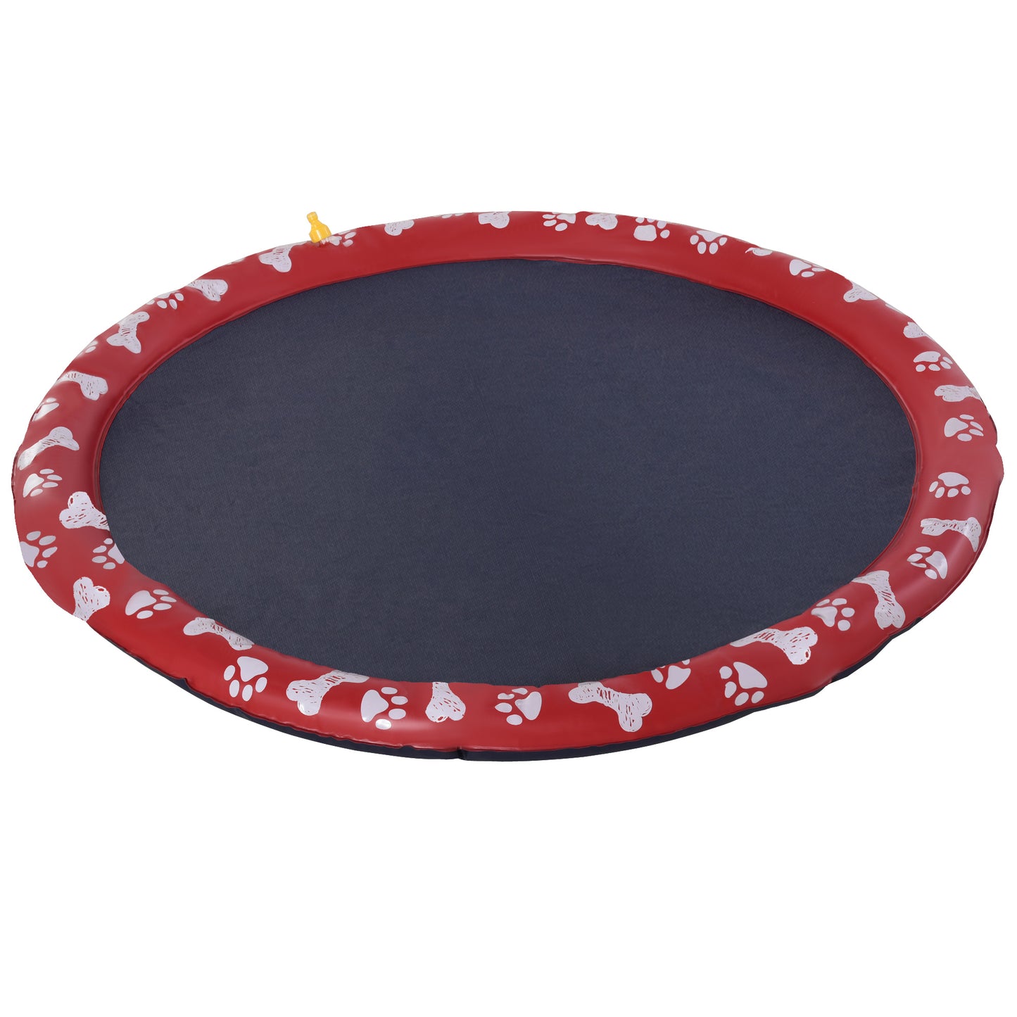 Pawhut Splash Pad Para Mascotas Ø170 Cm Con Bonito Estampado Rojo Y Azul_0