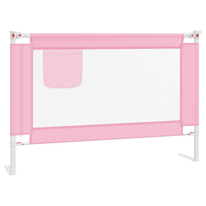 Vidaxl Barandilla De Seguridad Cama De Niño Rosa Tela 100x25 Cm_0