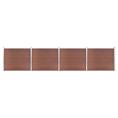 Set De Panel De Valla Wpc Marrón 699x146 Cm / Vetonek_3