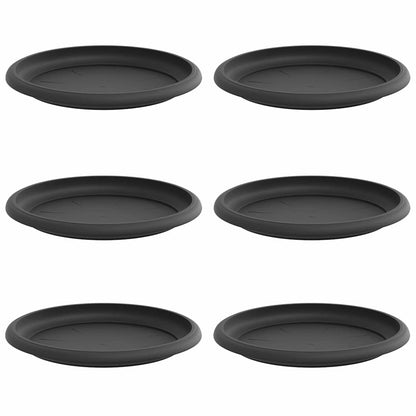 Bandeja Redonda Para Flores 6 Pcs Negro Ø 17,5 X 2 Cm Plástico_0