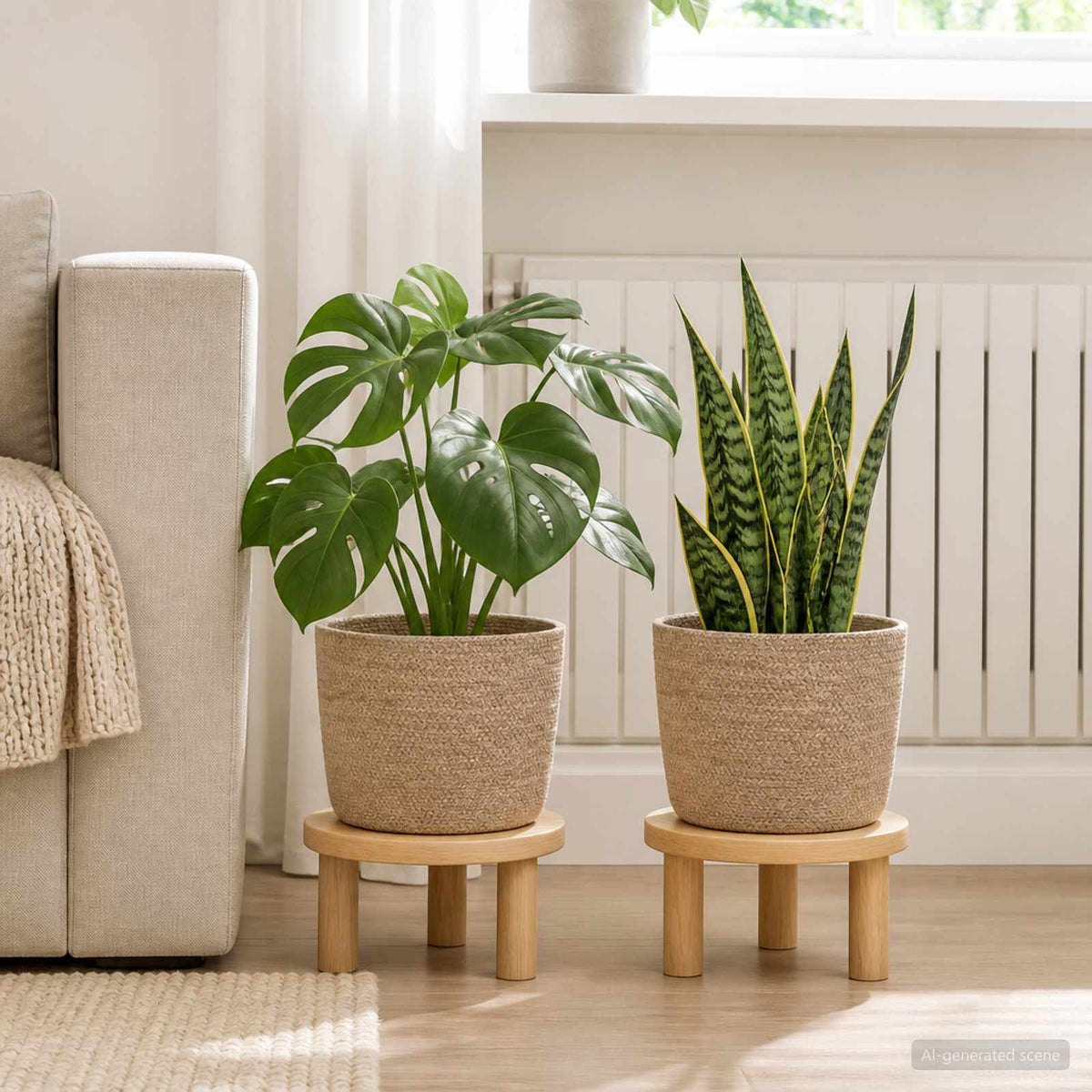 Set De Macetas De Planta 2 Uds. Natural Ø 28 X 28 Cm_1