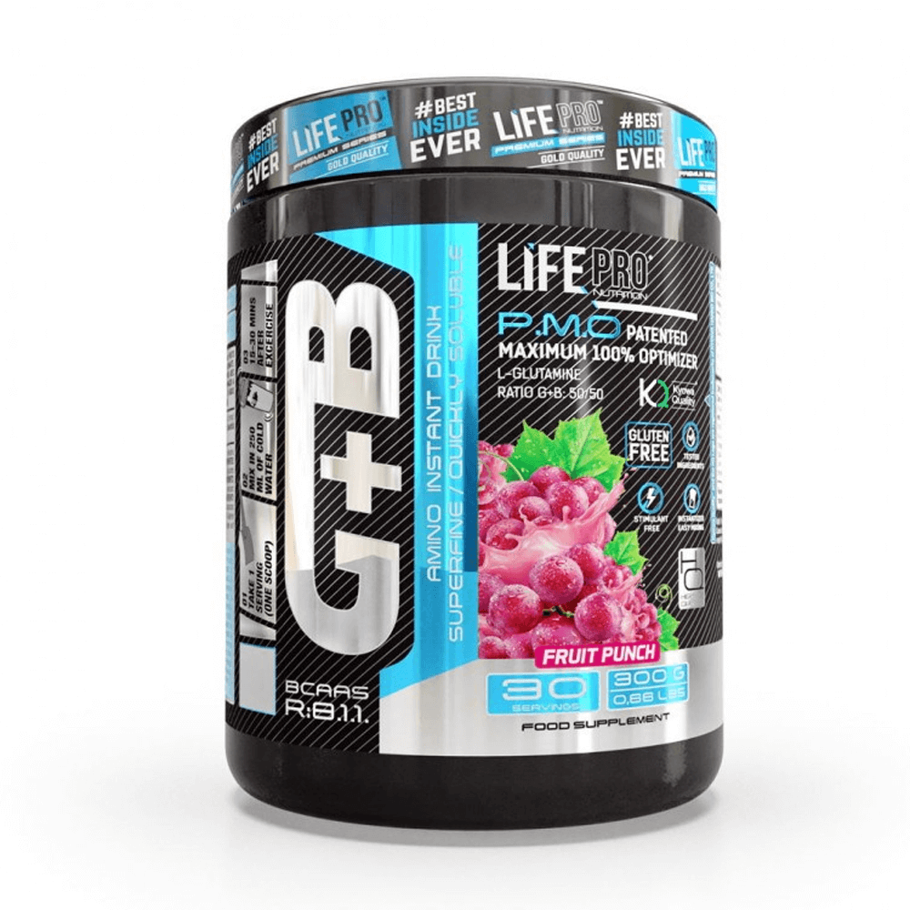 Bcaa 8:1:1 + Glutamina - 300g - Ponche De Frutas - Bcaa + Glutamina - Lifepro_0