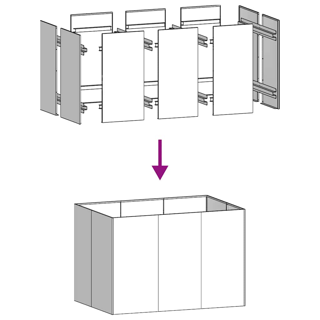 Jardinera Acero Gris Antracita 120x80x80 Cm_5