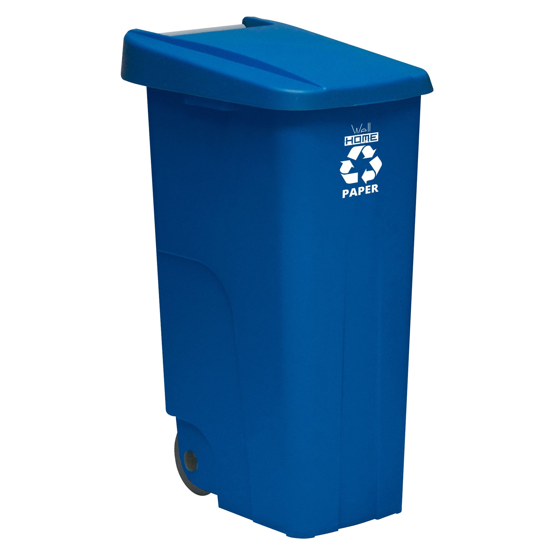 Pack Reciclaje 3 Contenedores - Cubo De Basura Wellhome Reciclo 110l Cerrado C/u: Azul (papel Y Cartón) - Marrón (orgánico) - Amarillo (plásticos)_3