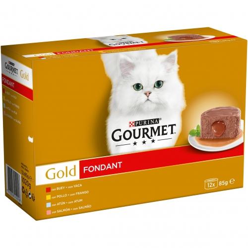 GOURMET GOLD Fondant de Frango, Carne, Atum, Salmão Multipack 12 x 85 g