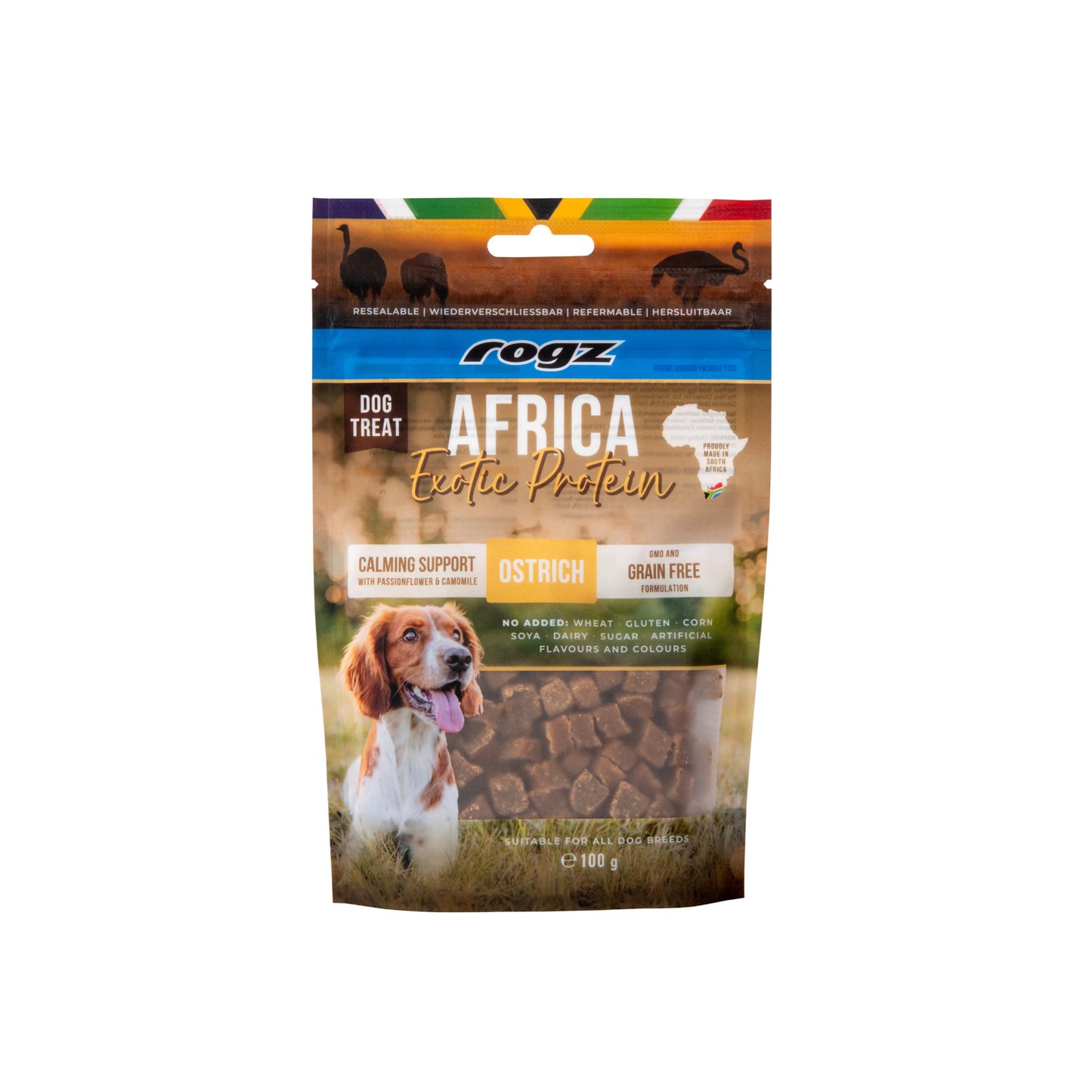 Rogz Snack Calmante Para Perros De Avestruz 6x100g Sin Cereales_4