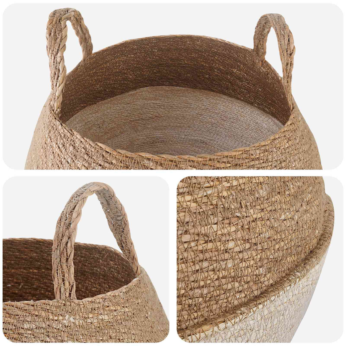 Maceta Con Asas Blanco Ø 45 X 36 Cm 100% Hierba Marina_3
