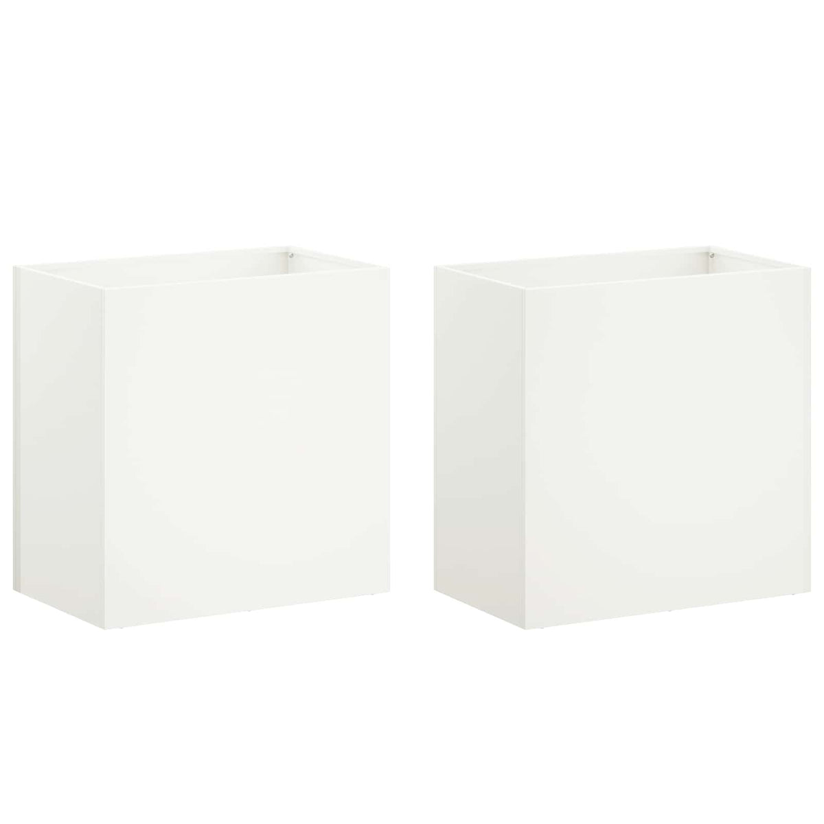 Macetero De Jardín 2 Uds. Blanco 50 X 30 X 50 Cm_0