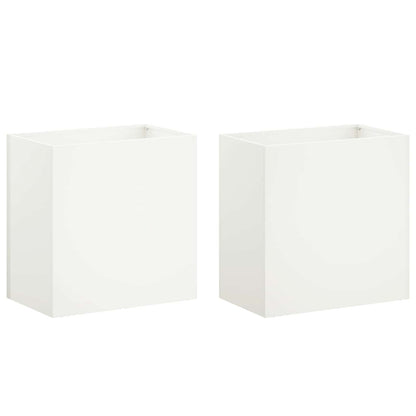 Macetero De Jardín 2 Uds. Blanco 50 X 30 X 50 Cm_0